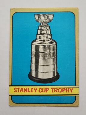 🏒 VINTAGE 1972 Topps Stanley Cup Trophy #8 Hockey Card - NHL History!
